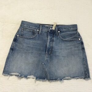 Madewell rigid denim relax mini skirt size 28 NWT